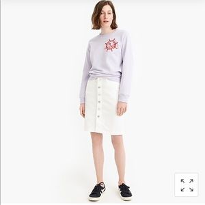 J Crew White Pencil Skirt